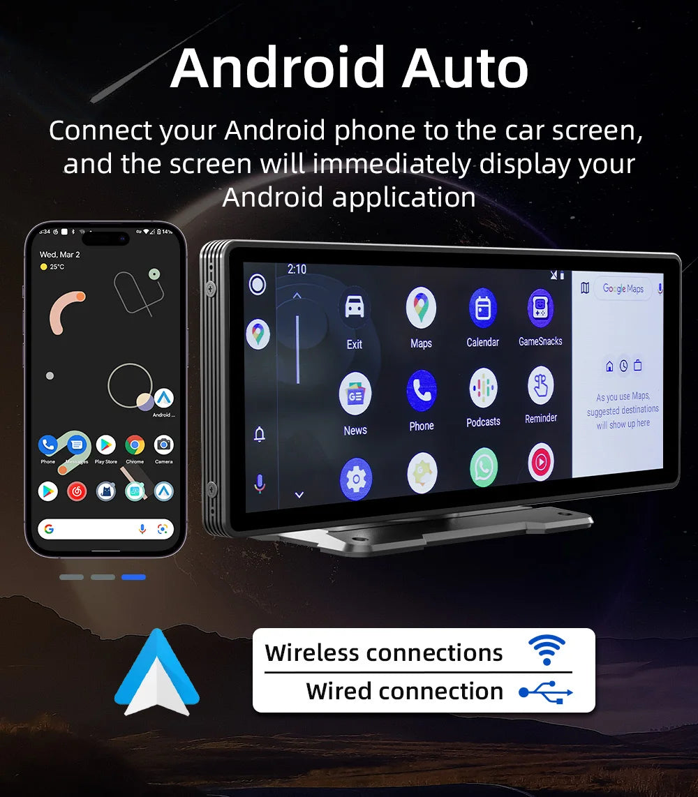 ForevTech Wireless CarPlay Car Radio