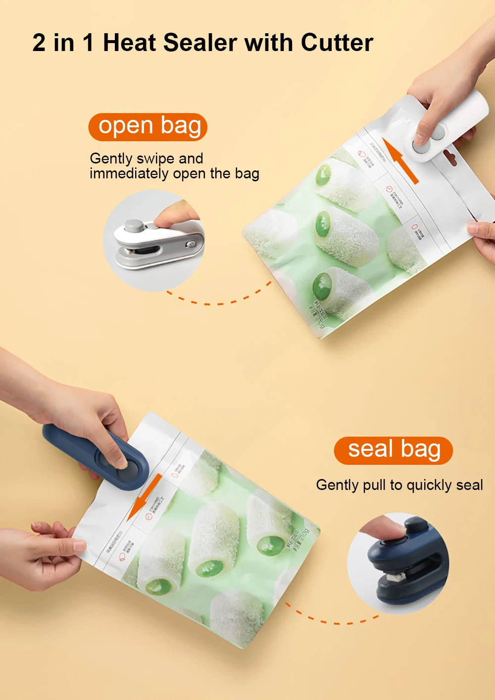 Forevtech Rechargeable 2-in-1 Bag Sealer & Cutter