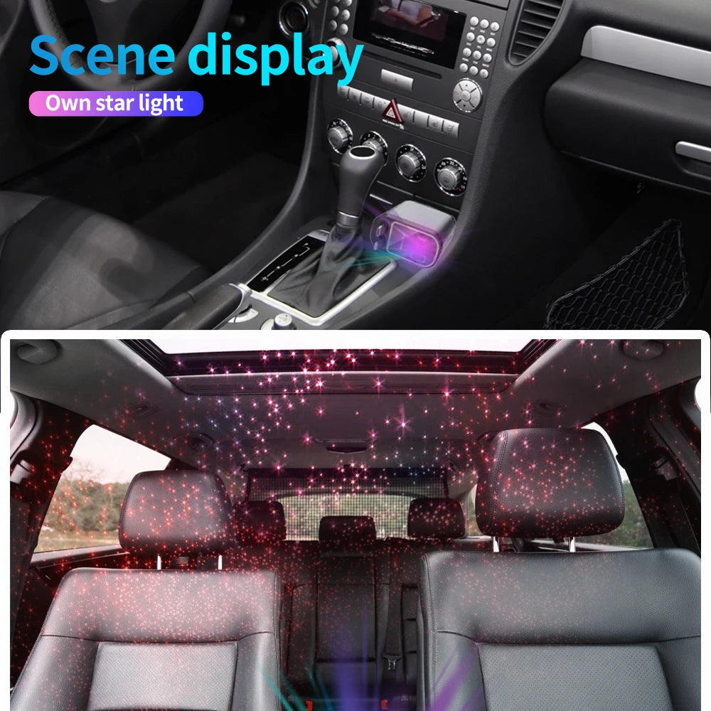 Forevtech 4-in-1 30W Car Retractable Fast Charger With Roof Starlight