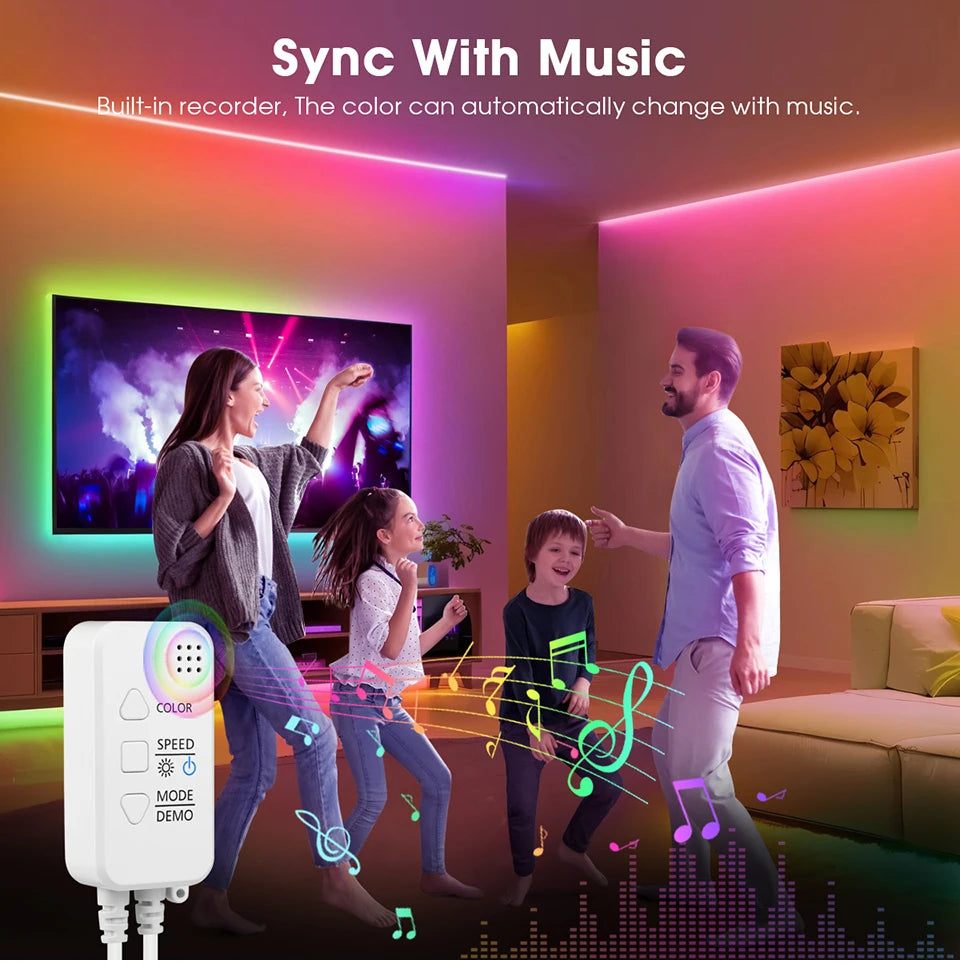 Smart LED Strip Lights - WiFi RGBIC Alexa Google Compatible