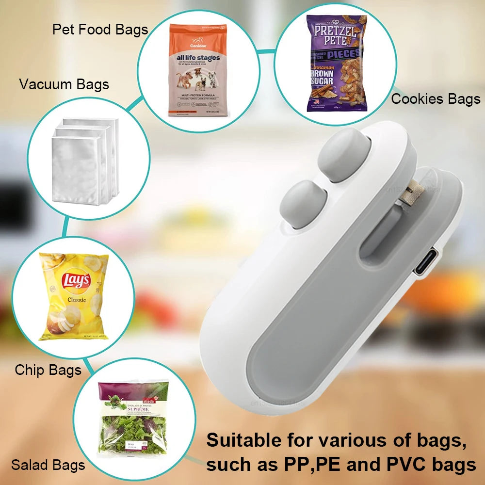 Forevtech Rechargeable 2-in-1 Bag Sealer & Cutter