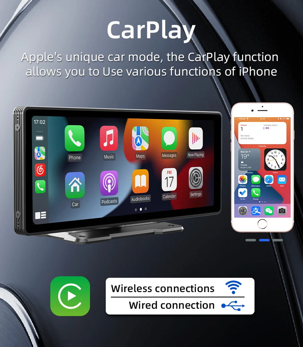 ForevTech Wireless CarPlay Car Radio