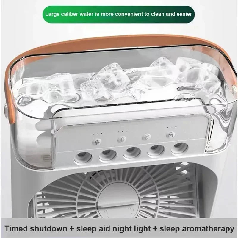 ForevTech Multifunctional Portable Fan with LED Night Light, A/C and Humidifier