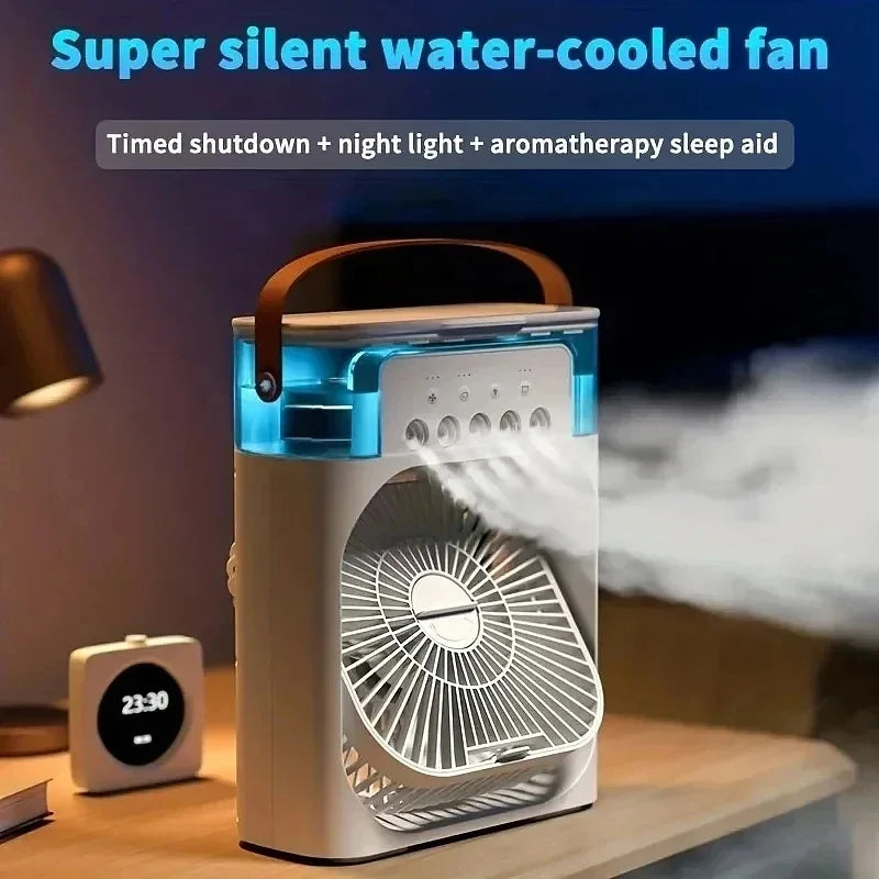 ForevTech Multifunctional Portable Fan with LED Night Light, A/C and Humidifier